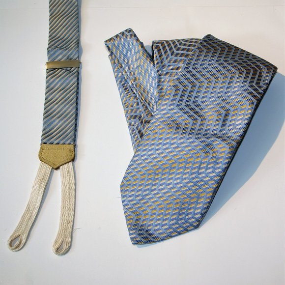 EUC - Silk Tie and Braces - Canali, Trafalgar - Picture 1 of 8
